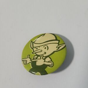 Vintage Little Green Elf Lapel Button Pin